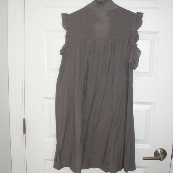 Taupe Ruffled and Smocked Cover-up - Picture 4 of 8